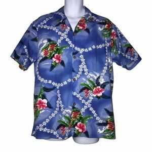 Blue Hawaii Vintage Colorful Floral Shirt XL